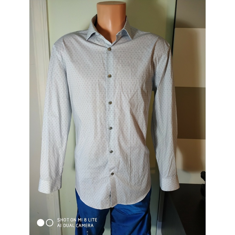 Calvin Klein Dress Shirt Long Sleeve Button Up Men's Size Large @11